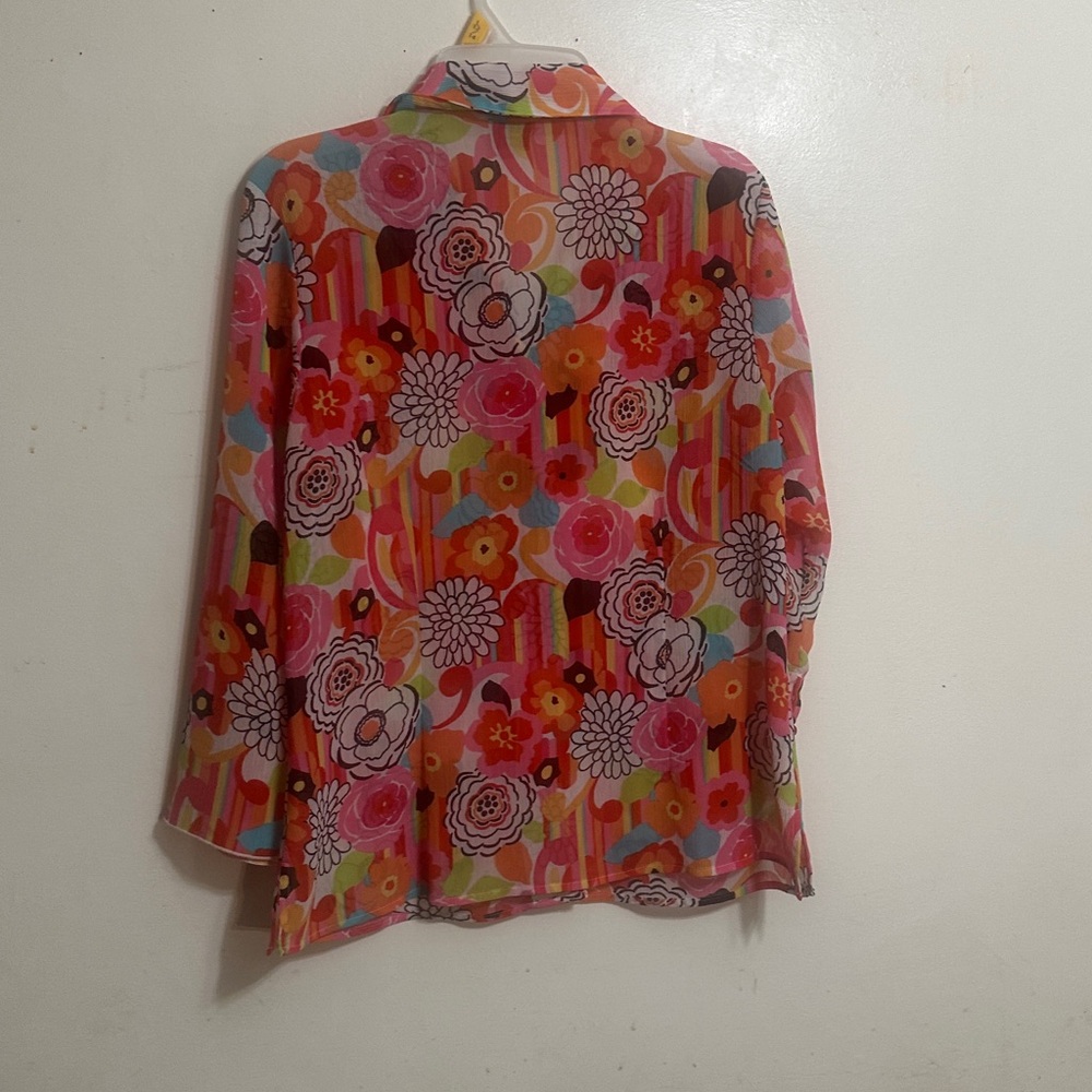 Notations Multicolor Floral Button Down Shirt - image 3